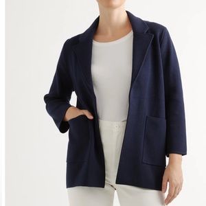 Quince organic cotton knit blazer -Navy Blue -Size Medium
